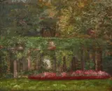 French School, Parc Monceau, PARIS, oil on canvas