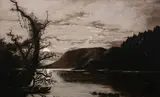 River Scene at Night by American School, RIVER SCENE AT NIGHT, oil on canvas, sold Feb 2010
