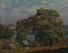 Ethelbert W. Brown, Late Summer Landscape, LATE SUMMER LANDSCAPE, oil on canvas