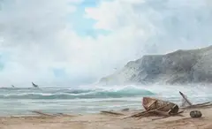 Henry A Duessel, Shipwreck, Oil on canvas