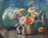 Pearl Aiman van Sciver, Floral Still Life, Oil on board