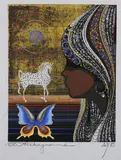 Tadashi Nakayama, Girl in Profile with Horse and Butterfly