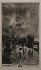 Félix Buhot, Un Debarquement En Angleterre, Etching and drypoint