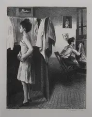 Raphael Soyer, In the Studio, Lithograph