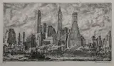Reginald Marsh, Skyline from Pier 10 Bklyn