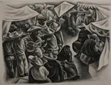 Howard Cook, Study for Fiesta, Lithograph