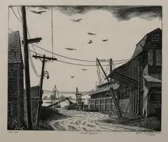 Grace Arnold Albee, Coal Yard, Wood engraving