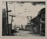Grace Arnold Albee, Coal Yard, Wood engraving