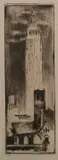 Werner Drewes, Empire State Building and Church Ruin, Aquatint and drypoint