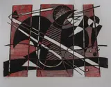 Werner Drewes, Bird of Prey, Color woodcut