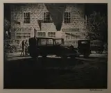 Martin Lewis, Shadows-Garage at Night, Drypoint