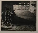 Martin Lewis, Shadows on the Ramp, Drypoint