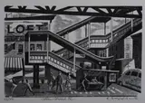 Bernard Brussel-Smith, Allen Street El, Wood engraving.