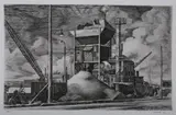 Armin Landeck, East River Construction, Etching