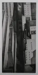 Armin Landeck, Manhattan Canyon, Etching