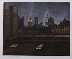 Looking East by Frederick Mershimer, Mezzotint, sold Feb 2010