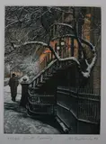 Frederick Mershimer, Winter Evening, Color mezzotint