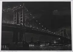 Manhattan Bridge by Frederick Mershimer, Mezzotint, sold Feb 2010