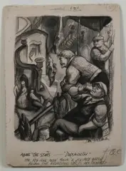 Don Freeman, Above the Stars-Dodsworth, Colored pencil and ink wash on board