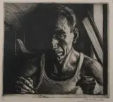 Isaac Friedlander, Self-Portrait, Etching