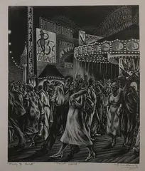 Isaac Friedlander, Merry Go Round, Wood engraving