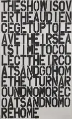 Untitled by Christopher Wool, 1993 offset lithograph 119 x 79cm, sold Oct 2023