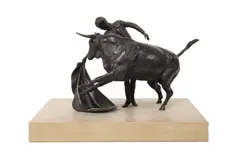 Simon Erland, Untitled, Simon Erland (b.1961) 'Second Quite' bronze on a stone base