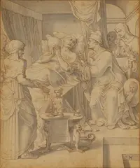 Maarten van Heemskerck, Untitled, pen and brown ink and grey wash 25 x 19.5cm