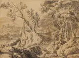 Anthonie Waterloo, Untitled, black chalk and grey wash 15.8 x 21.2cm Provenance: Galdy Galleries