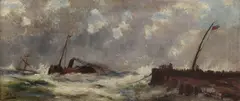 Abraham Hulk Jnr, Untitled, oil on canvas 33 x 76cm