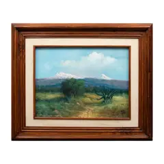 Paisaje con volcanes by Firmado Núñez Luna, Óleo sobre tela, offered Oct 2022