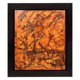Firmado Ángela Moya, Don Quijote, 2013, Técnica mixta sobre madera