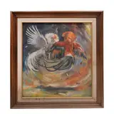 Humberto Gonzalez, Gallos, 1990, Óleo sobre tela