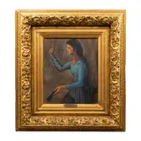 Después de Pablo Picasso, Mujer con abanico, 1905, Óleo sobre madera