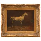 Caballo Blanco, INGLATERRA, SIGLO XIX, Óleo sobre tela