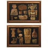 Figuras Prehispánicas, MÉXICO, SIGLO XX, Óleo sobre tela