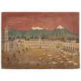 Plaza de Amecameca, MÉXICO, SIGLO XX, Óleo sobre tela
