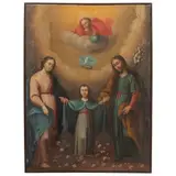 Doble Trinidad, MÉXICO, CA., 1800, Óleo sobre tela