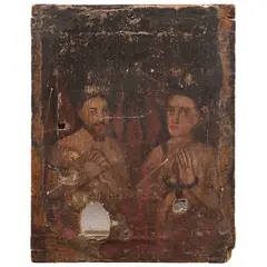 MÉXICO, SIGLO XIX by Ánimas del Purgatorio, Óleo sobre tela, offered Sep 2022