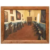 Religiosas Capuchinas En El Coro, MÉXICO, SIGLO XX, Óleo sobre tela