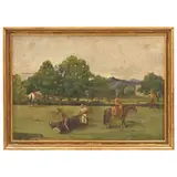 Escena Charra, MÉXICO, SIGLO XX, Óleo sobre tela