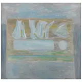 Waldemar Sjölander, Azul y Verde, 1997, Óleo sobre tela