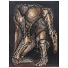 Hombre sin cabeza by Arnold Belkin, Acuarela y tinta sobre papel, offered Aug 2022