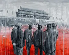 Qi Sheng, Ohne Titel (Tian'anmen - Six People), 2007, Öl auf Leinwand