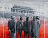 Qi Sheng, Ohne Titel (Tian'anmen - Six People), 2007, Öl auf Leinwand