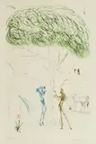 Sous le pin parasol (Aus: "Tristan et Iseult") by Salvador Dalí, 1970, Farbradierung auf BFK RIVES (Wasserzeichen), sold Jan 2020