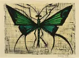 Bernard Buffet, Le Papillon vert, 1964, Farblithografie auf ARCHES (Wasserzeichen)