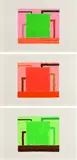 Peter Halley, Serie von 3 Lithografien, 1991, Jeweils: Farbserigrafie und -lithografie auf Velin