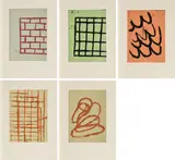 Günther Förg, Serie von 5 Radierungen, 1991, Jeweils: Farbradierung auf C.M.F (Wasserzeichen)