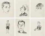 Stephan Balkenhol, Serie von 6 Lithografien, 1994, Lithografie auf Velin